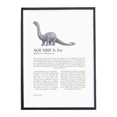 Tiny Tots Prints Zodiac Aquarius Child Brachiosaurus Printed Wall Art