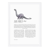 Tiny Tots Prints Zodiac Aquarius Child Brachiosaurus Printed Wall Art