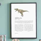 Tiny Tots Prints Zodiac Aries Child T-Rex Printed Wall Art