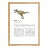 Tiny Tots Prints Zodiac Aries Child T-Rex Printed Wall Art