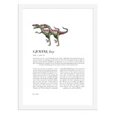 Tiny Tots Prints Zodiac Gemini Child Velociraptor Printed Wall Art