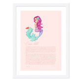 Tiny Tots Prints Zodiac Cancer Child Mermaid Printed Wall Art