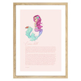 Tiny Tots Prints Zodiac Cancer Child Mermaid Printed Wall Art
