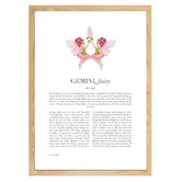 Tiny Tots Prints Pink Zodiac Gemini Child Printed Wall Art