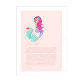 Tiny Tots Prints Zodiac Cancer Child Mermaid Printed Wall Art