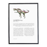 Tiny Tots Prints Zodiac Gemini Child Velociraptor Printed Wall Art