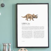Tiny Tots Prints Zodiac Libra Child Triceratops Printed Wall Art
