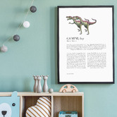 Tiny Tots Prints Zodiac Gemini Child Velociraptor Printed Wall Art