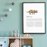 Tiny Tots Prints Zodiac Libra Child Triceratops Printed Wall Art