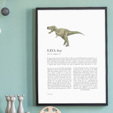 Tiny Tots Prints Zodiac Leo Child T-Rex Printed Wall Art