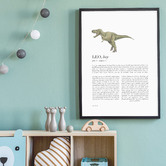Tiny Tots Prints Zodiac Leo Child T-Rex Printed Wall Art