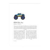 Tiny Tots Prints Zodiac Pisces Child Monster Truck Printed Wall Art