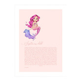 Tiny Tots Prints Zodiac Sagittarius Child Mermaid Printed Wall Art