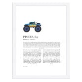 Tiny Tots Prints Zodiac Pisces Child Monster Truck Printed Wall Art