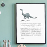 Tiny Tots Prints Zodiac Pisces Child Brachiosaurus Printed Wall Art
