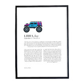 Tiny Tots Prints Zodiac Libra Child Monster Truck Printed Wall Art