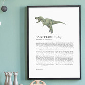 Tiny Tots Prints Zodiac Sagittarius Child T-Rex Printed Wall Art