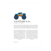 Tiny Tots Prints Zodiac Sagittarius Child Monster Truck Printed Wall Art