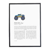 Tiny Tots Prints Zodiac Pisces Child Monster Truck Printed Wall Art