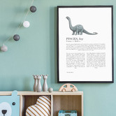 Tiny Tots Prints Zodiac Pisces Child Brachiosaurus Printed Wall Art