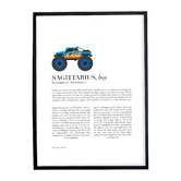 Tiny Tots Prints Zodiac Sagittarius Child Monster Truck Printed Wall Art