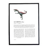 Tiny Tots Prints Zodiac Scorpio Child Velociraptor Printed Wall Art