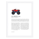 Tiny Tots Prints Zodiac Scorpio Child Monster Truck Printed Wall Art
