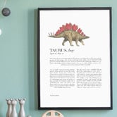 Tiny Tots Prints Zodiac Taurus Child Stegosaurus Printed Wall Art
