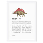 Tiny Tots Prints Zodiac Taurus Child Stegosaurus Printed Wall Art