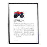Tiny Tots Prints Zodiac Scorpio Child Monster Truck Printed Wall Art