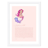 Tiny Tots Prints Zodiac Sagittarius Child Mermaid Printed Wall Art