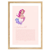 Tiny Tots Prints Zodiac Sagittarius Child Mermaid Printed Wall Art