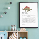 Tiny Tots Prints Zodiac Virgo Child Stegosaurus Printed Wall Art