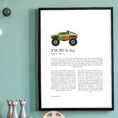Tiny Tots Prints Zodiac Taurus Child Monster Truck Printed Wall Art