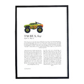 Tiny Tots Prints Zodiac Taurus Child Monster Truck Printed Wall Art