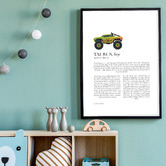 Tiny Tots Prints Zodiac Taurus Child Monster Truck Printed Wall Art