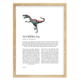 Tiny Tots Prints Zodiac Scorpio Child Velociraptor Printed Wall Art