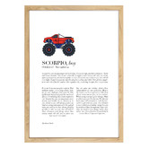 Tiny Tots Prints Zodiac Scorpio Child Monster Truck Printed Wall Art