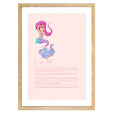 Tiny Tots Prints Zodiac Virgo Child Mermaid Printed Wall Art