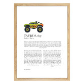 Tiny Tots Prints Zodiac Taurus Child Monster Truck Printed Wall Art