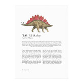 Tiny Tots Prints Zodiac Taurus Child Stegosaurus Printed Wall Art