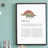 Tiny Tots Prints Zodiac Virgo Child Stegosaurus Printed Wall Art