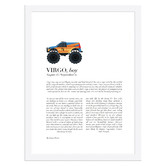 Tiny Tots Prints Zodiac Virgo Child Monster Truck Printed Wall Art