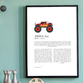 Tiny Tots Prints Zodiac Aries Child Monster Truck Printed Wall Art