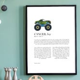 Tiny Tots Prints Zodiac Cancer Child Monster Truck Printed Wall Art