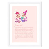 Tiny Tots Prints Zodiac Gemini Child Mermaid Printed Wall Art