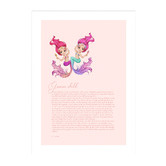 Tiny Tots Prints Zodiac Gemini Child Mermaid Printed Wall Art