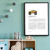 Tiny Tots Prints Zodiac Gemini Child Monster Truck Printed Wall Art
