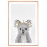 Tiny Tots Prints Baby Koala Daisy Crown Printed Wall Art