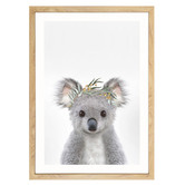 Tiny Tots Prints Baby Koala Eucalyptus Crown Printed Wall Art